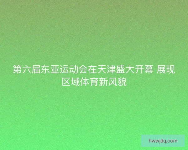第六届东亚运动会在天津盛大开幕 展现区域体育新风貌